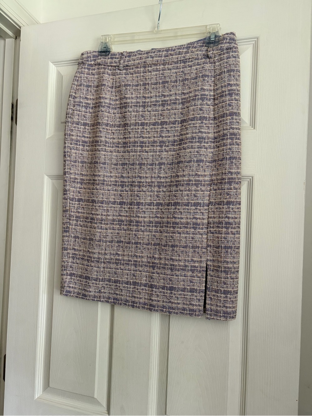 Lavender Tweed Pencil Skirt - Kate Kasin